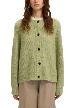 Selected Femme Lulu Ls Knit Short Cardigan Tröjor Dam Grön L