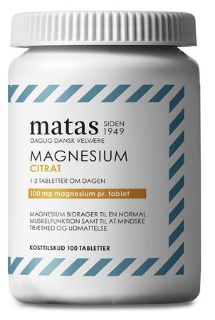 Matas Striber Magnesium Citrat 100 tabl., Helse & Madvarer, Mineraler, Magnesium
