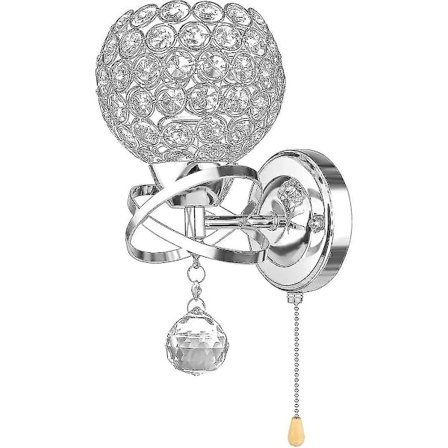 Væglampe Moderne Stil Krystal Væglampe Med Snorskalter E14 Fatning (Pære Ikke Inkluderet) Sølv (1 Pak) Hy