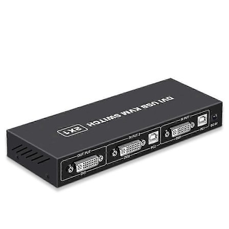 DVI KVM-switch 2-i-1 4K Två datorer delar USB-tangentbord mus skrivare skärm multifunktionsswitch