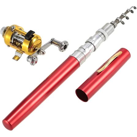 Pen Fiskespind, 38 Tommer Mini Teleskopisk Lomme Fiskespind Og Hjul Kombination Rejse Fiskespind