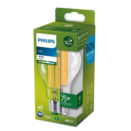 Philips Ultraeffektiv LED Lyspære E27 5,2W 3000K