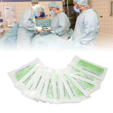 12 kpl ommelharjoituslankaa yksittäispakattu nylon ommelneulalankasarja kaarevalla neulalla 4/0