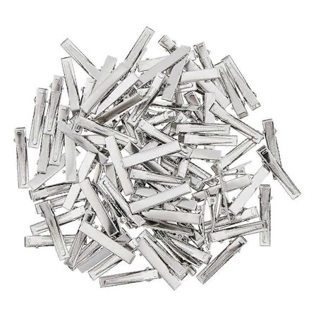 50x Rettetang Enkel Prong And Alligator Hårklemmer DIY Rosetter 50stk 6x55mm