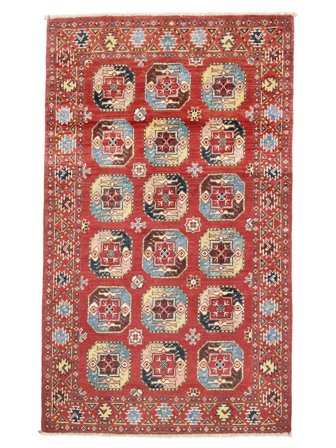Noué À La Main Kazak Fine Tapis 90X148 De Laine Rouge Foncé/Marron Petit
