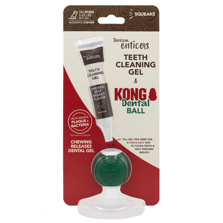 TropiClean - Enticers Dental Ball Kit for små hunder 2-11 kg - Smak av røkt oksebryst - Hund - Hundepleie & kosttilskudd - Tannpleie - ZOO.no