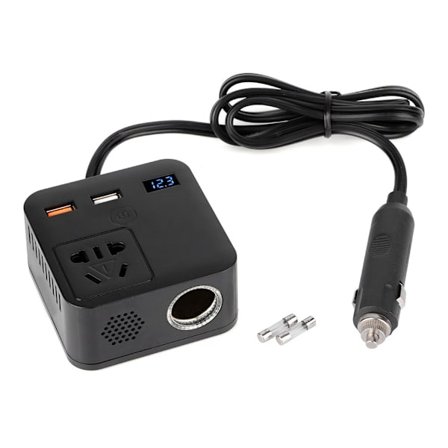 150W Bil Inverter Spänningsomvandlare Transformator QC3.0 USB Laddare 12V till 220V