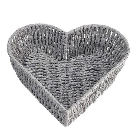Hjerteformet kurv - Rattan hjerte kurv håndlavet vævet opbevaringskurv, frugt grøntsager brød diverse