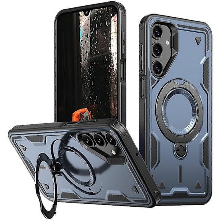 Mobiltelefonveske for Samsung Galaxy A16 4G/5G, kompatibel med MagSafe militærbeskyttelse PC+TPU stativ - WELLNGS