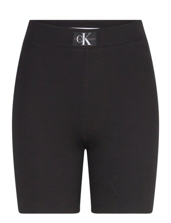 Woven Label Rib Shorts Black Calvin Klein Jeans