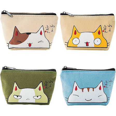 4 st katt plånbok, söt liten plånbok, damplånbok, vattentätt oxfordtyg
