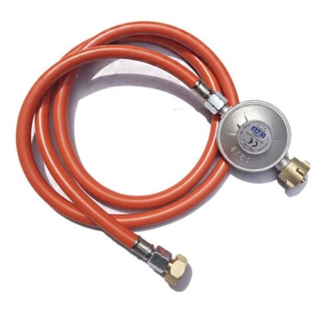 Gasregulator, gasolslange 1,50 m, egnet til standard propan/butanflasker_yux