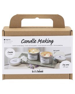 Kerzenherstellungskit – Sojakerze mit Kristallen
