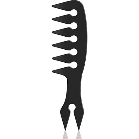 Kam med brede tænder, teksturkam til hårstyling mænd kvinder frisør sort