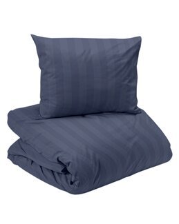 Sengetøj Satin 2-delt med vævede striber Blå