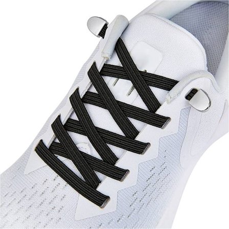 Slipsko utan slips med elastiska snören, elastiska skosnören för vuxna och barn (svart)