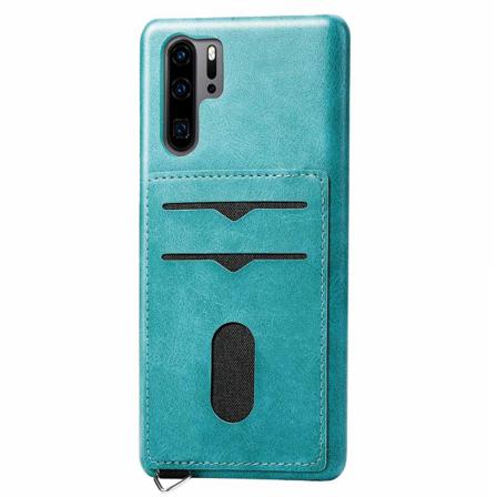 Huawei P30 Pro - Leman Skal Med Korthållare Rosaröd