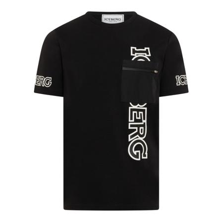 Iceberg, T-Shirts Zwart, Heren, Maat:M