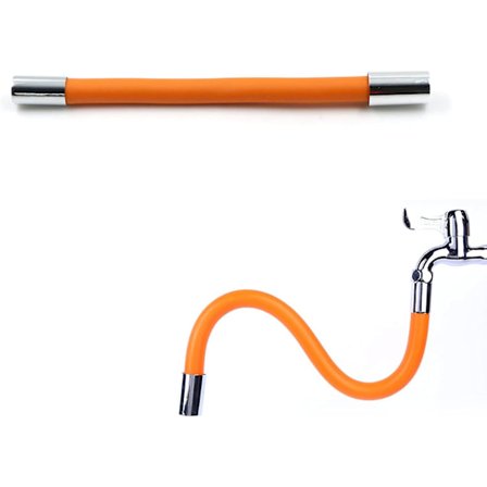 Yleislaajennushana - Joustava suihkunsäädin - Muokattava vapaasti taivutettava silikoniletku keittiön pesuallas 360 muotoiltava suihkutin oranssi 3