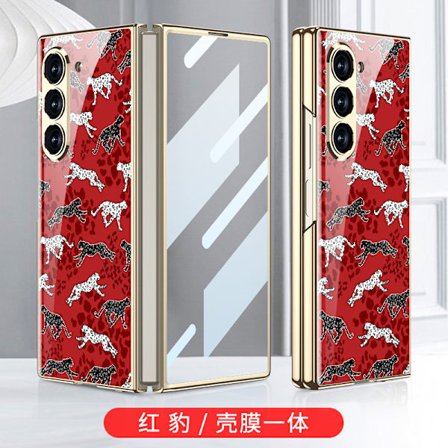 Passar till Galaxy Z Fold 6 mobiltelefonfodral vikbar skärm vik 6 galvaniserat glasskal Fold 6 flipfodral fullständigt paket hårt skal