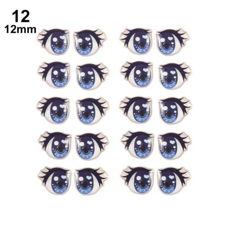 10 Par Love Cute Sticker Cartoon Eyes Stickers 12mm12 12