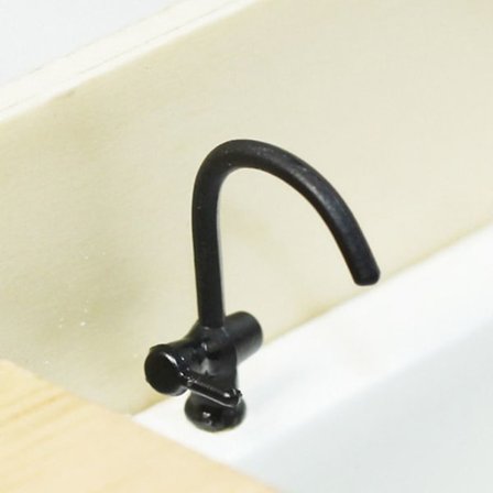 4ST Dockhus Vattenkran Miniatyrkran SVART 5 5