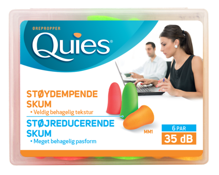 Quies ørepropper mykt skum 6 par