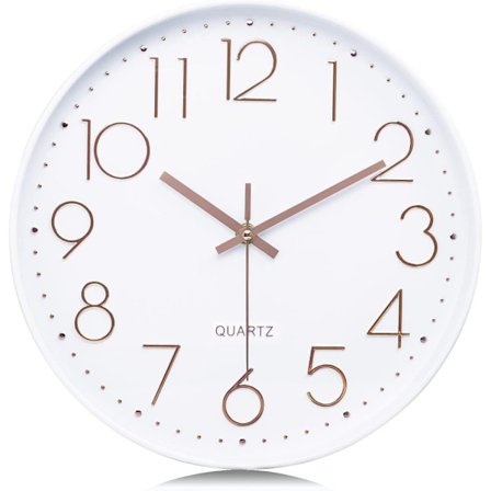 Tyst väggklocka med 3D-siffror, modern väggklocka, icke-tickande väggklocka, tysta köksklockor, vardagsrum, barnrum, kontor, 30 cm