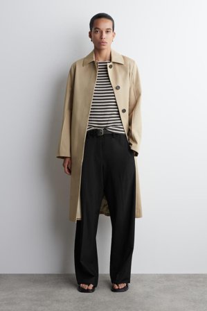 COS Dopasowany T-Shirt W Paski in Szary