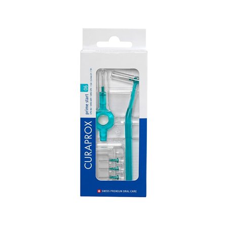 Curaprox Prime Start 5 stk mellemrumsbørster + 2 Håndtag Turkis/ 0,6 mm 5 stk, Medicin & Pleje, Mund & Tandpleje, Tandstikker