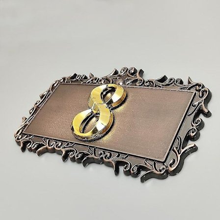 1 Set ABS Plast Dörrplatta 1 Siffra Husnummer Ramklistermärke