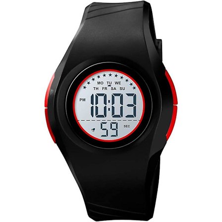 Watch, quartz Digital Watch Sports Led Watch 50m Vattentät (svart