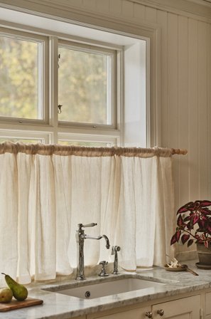 Jotex - Kafégardin Linmiks Linbeige - LINN - Kjøp Lingardiner hos Jotex