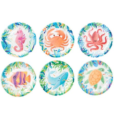 Ocean Party Papperstallrik 6-pack - Partyninja.se