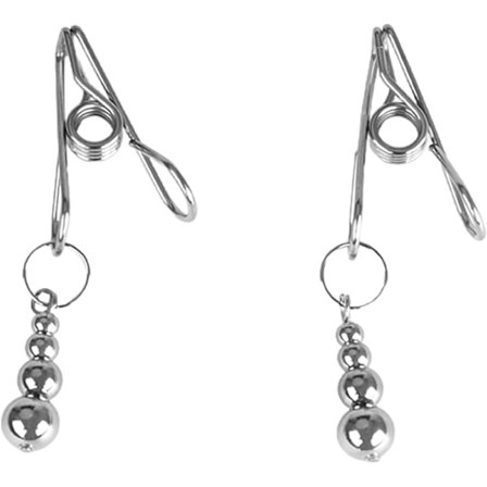 Brystvorteklemmer med små kugler, justerbare metal brystvorteklemmer, ikke-piercing brystvorteringe, metal brystvortelegetøj til kvinder