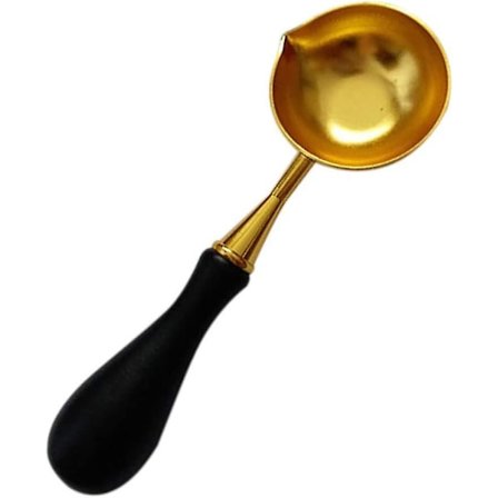 Træstilk Messing Brandlak Forsegling Voks Sort Håndtag Stor Gylden Ske