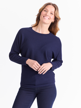 MATCH - Mona genser - Marie Philippe - Str. XXXL - Dame - Gensere & Cardigans - Blå - 50% ull, 50% viskose