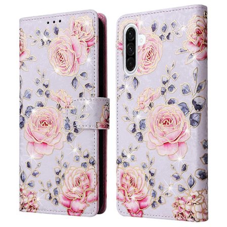 Kompatibel med Samsung Galaxy A56 5G Etui RFID-blokering Blomster Læder Telefon Cover