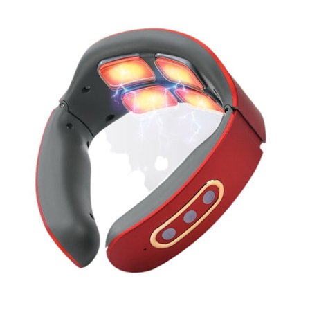 Nakkemassasjeapparat Nytt nakkemassasjeapparat for nakkesmerter med 4-hodedesign Elektrisk oppvarmet massasje for cervikalcolumna Smertelindring for 