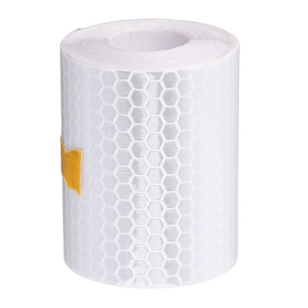 3M x 5CM Reflextejp för säkerhetsvarning, vit kant, självhäftande klistermärken