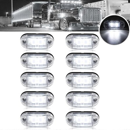 10 stk. Nye Oppgraderte 12V-24V Universelle LED Front Bak Side Indikator Markeringslys Pære for Lastebil RV Bil Buss Tilhenger Varebil Campingvogn Båt