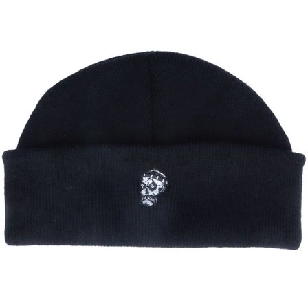 Abducted - Svart shortbeanie Beanie - Tiny Hipster Skull Black Short Beanie @ Hatstore