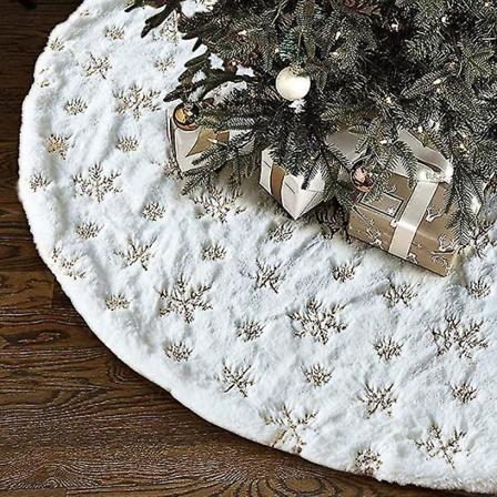 Julklappsskjort 35 tum Vit Snöflinga Konstgjord Päls