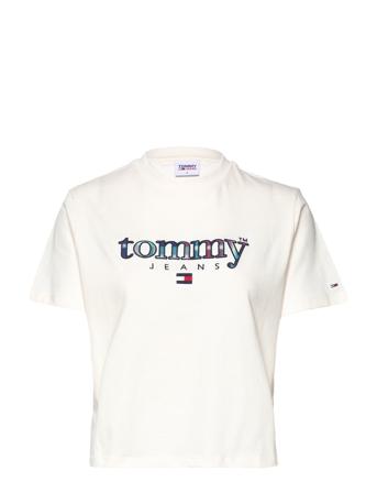 Tjw Cls Tartan 1 Tee T-shirt Top Creme Tommy Jeans