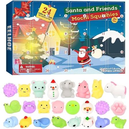 Adventskalender 2023, 24 Mochi Squishies-legetøj, julekalender, 24 dages overraskelseskalendere B
