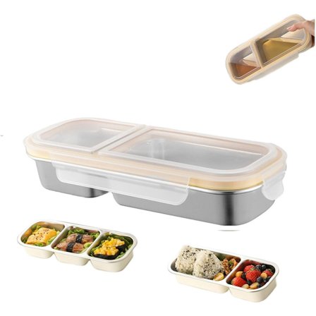 Matboks med rom, 700 ml Bento-boks, Snackbokser, Matboks barn, To rom, Bento-boks voksne, Matbeholder for skole