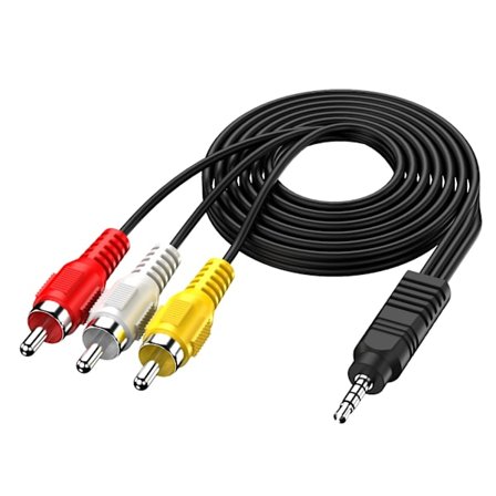 3,5 mm til RCA AV-videokabel, 3,5 mm 18 TRRS han til 3 RCA han-stikadapterkabel til tv, smartphones, MP3, 5 fod