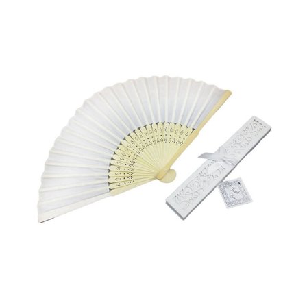 20 st Vit Vikbara Eleganta Silke Handfläktar Bröllop 6 Tum Tyg Små Fläktar Flerfärgad Ask