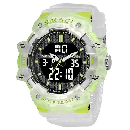 Smael Watch For Man Vattentät Sport Dual Display Digital Armbandsur Skolstudent Stoppur Military Quartz Armbandsur Hane