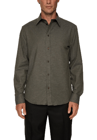 J.Lindeberg Slim Light Flannel Shirt Skjortor Herr Grön S